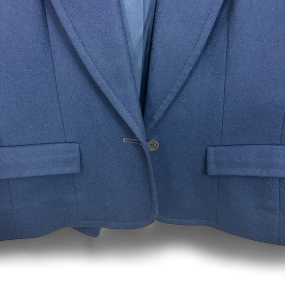 Pendleton Blazer Navy Blue Classic Cut 1 Button Hip Length Size 10 - Picture 3 of 7